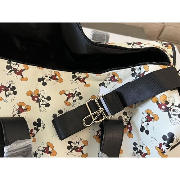 Mickey Mouse BioWorld 20” Rolling Ivory Duffle Bag Luggage Carry On NEW - Picture 6 of 9